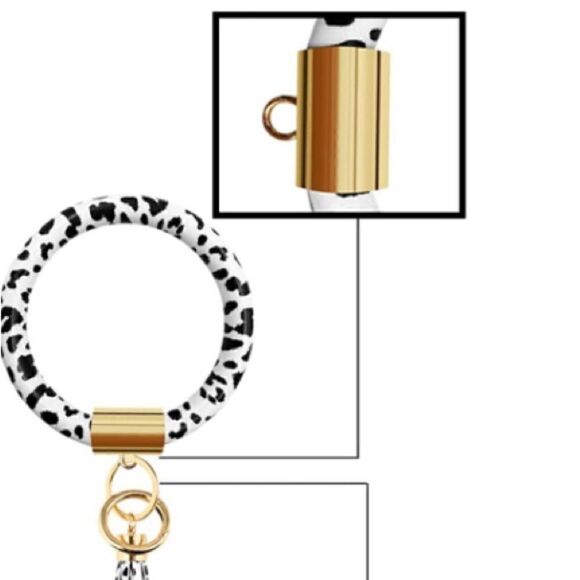 Cow print key ring bracelet - Picture 2 of 4